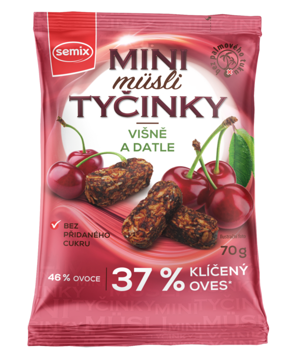 SEMIX Mini müsli tyčinky višňa a ďatle 70g